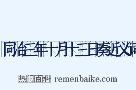 同治三年十月十三日奏近义词是什么意思的图片